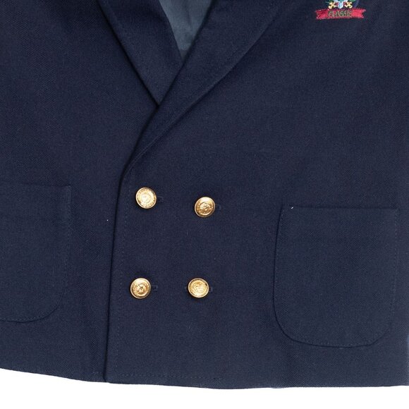 Good Lad of Philadelphia Size 5 Kids Navy Blue Blazer W/ Gold Buttons & Embroide - Picture 3 of 8